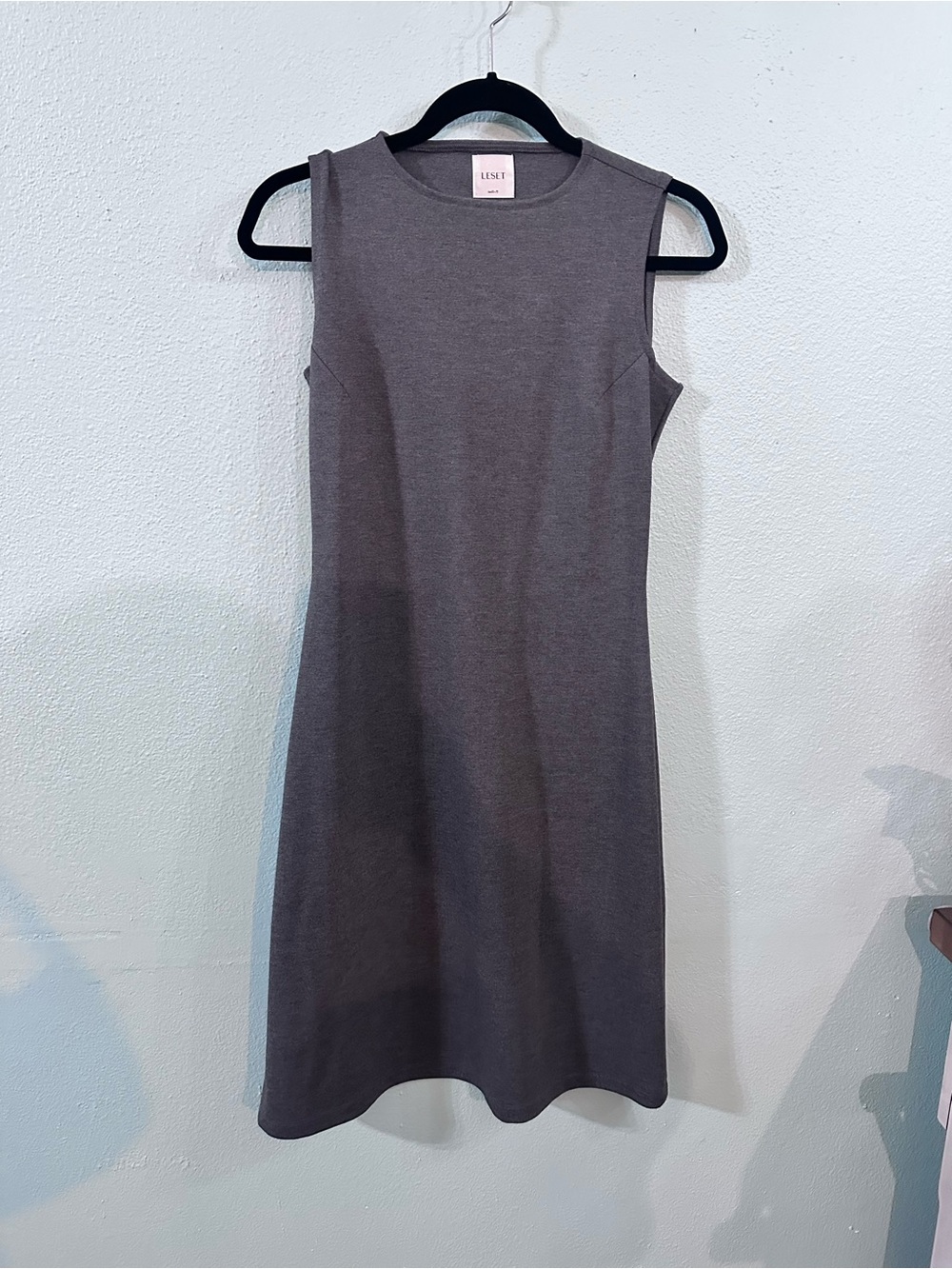 LESET Gray Sleeveless Fit & Flare Midi Dress Size M